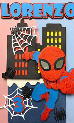 Arquivo de Corte: Topo de Bolo em Camadas Homem Aranha 006