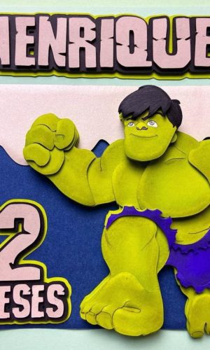 Arquivo de Corte: Topo de Bolo em Camadas Hulk 003