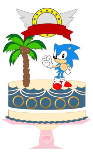 Arquivo de Corte - Topo de Bolo Em Camadas Sonic - Cod 50