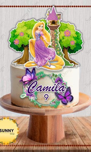 Arquivo de corte topo de bolo enrolados Rapunzel