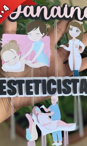 Arquivo de Corte Topo de Bolo Esteticista