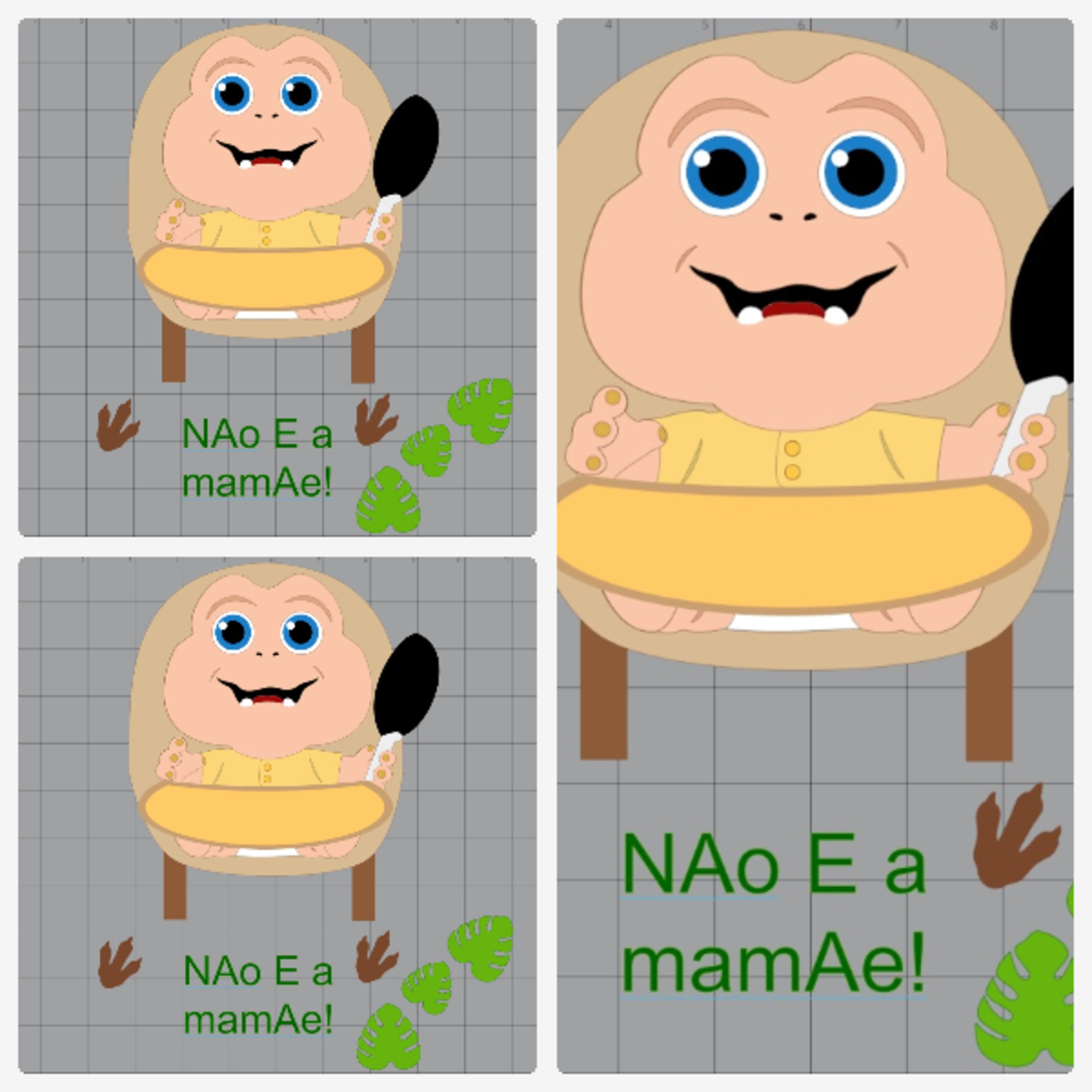 Arquivo de Corte Topo de Bolo - Família Dinossauro