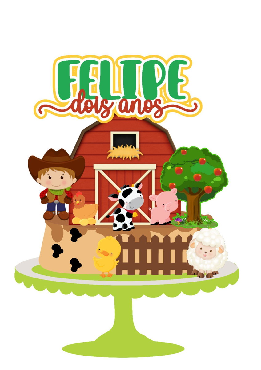Arquivo de Corte Topo de Bolo Fazendinha 05