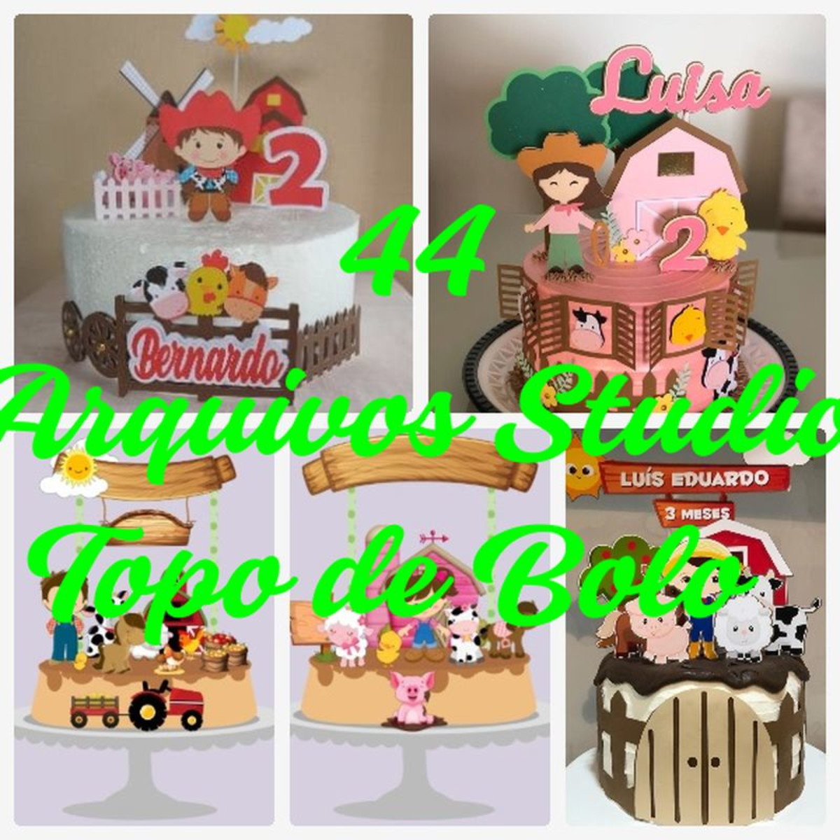 Arquivo de Corte Topo de Bolo - Fazendinha - Imagem 2