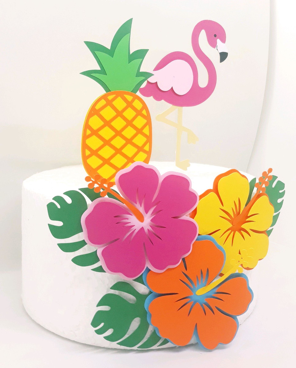 Arquivo de Corte Topo de Bolo Flamingo Tropical Studio - Imagem 2