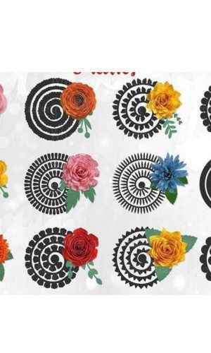 Arquivo de corte Topo de bolo flor espiral