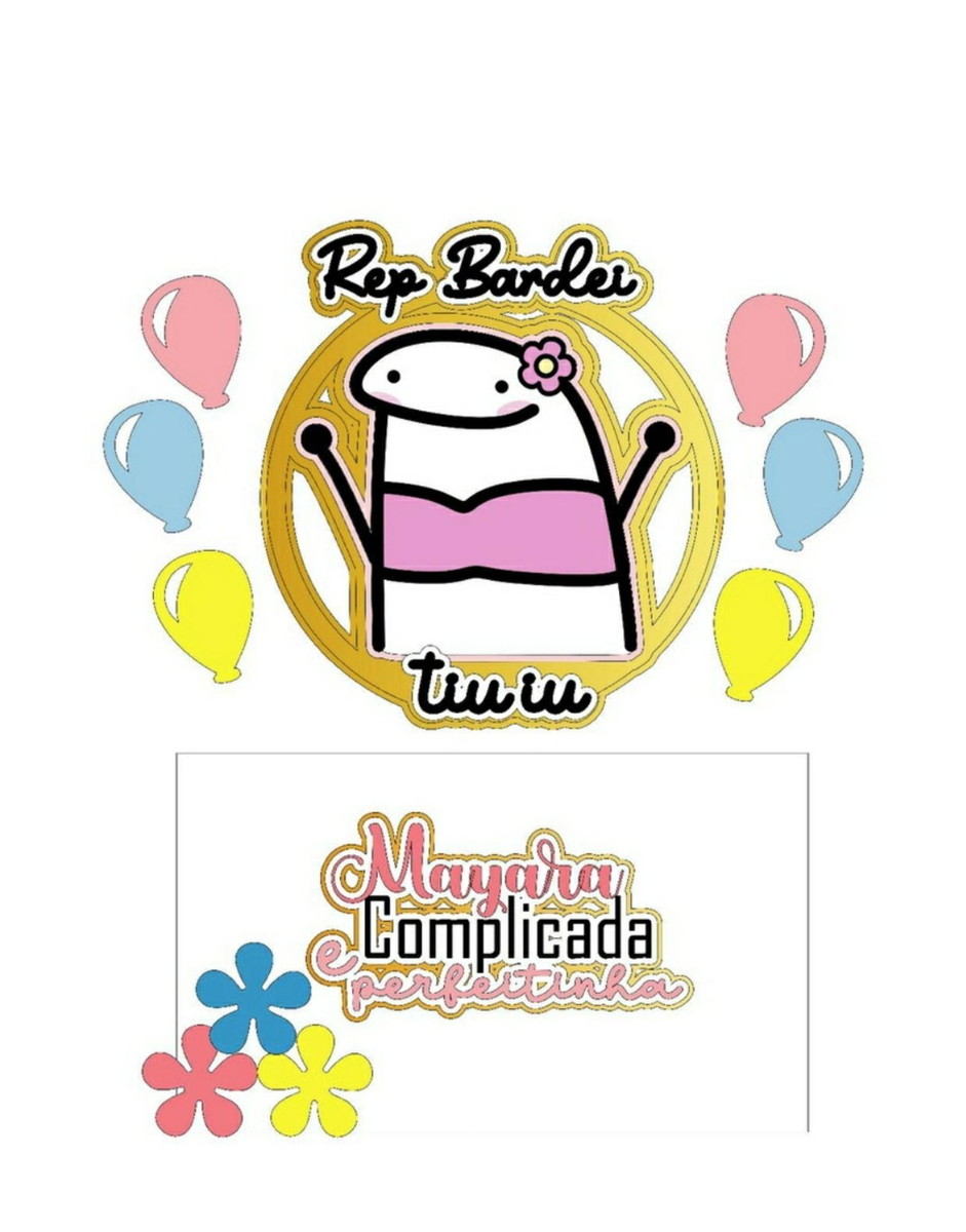 Arquivo de Corte Topo de Bolo Flork Complicada e Perfeitinha - Imagem 3
