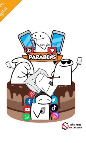 Arquivo de Corte Topo de Bolo Flork Viciado em Celular