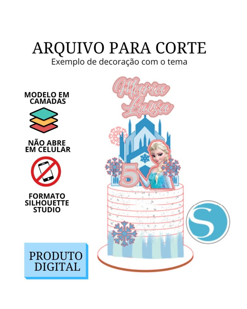 Arquivo de Corte Topo de Bolo - Frozen 1