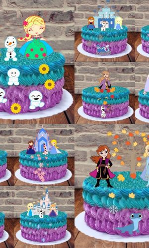 ARQUIVO DE CORTE TOPO DE BOLO FROZEN 10 TEMAS E 9 CAMADA