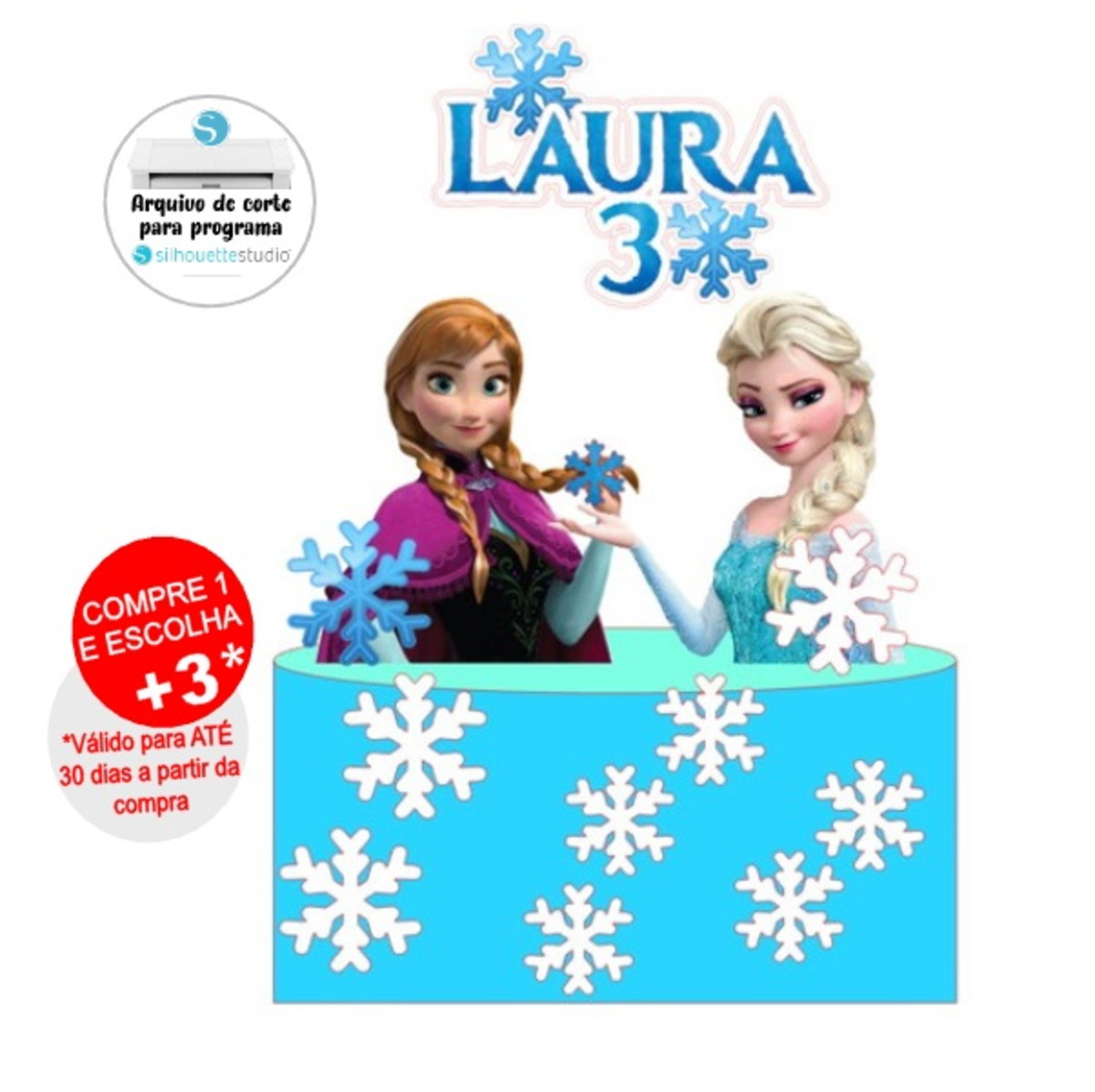 Arquivo de Corte Topo de Bolo Frozen