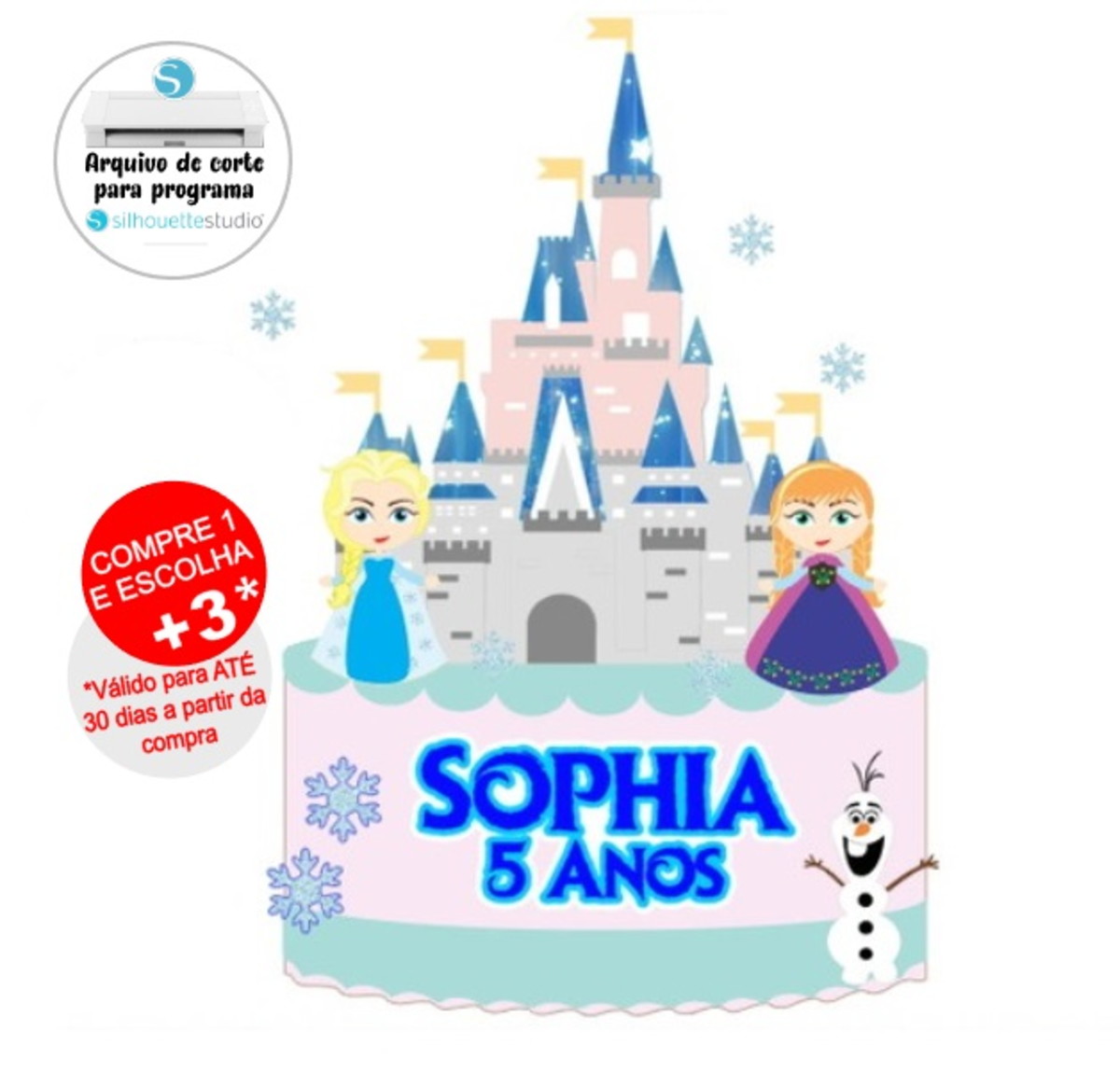 Arquivo de Corte Topo de Bolo Frozen