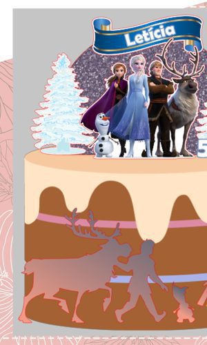 Arquivo de Corte topo de bolo Frozen 2 02 - Studio e PDF