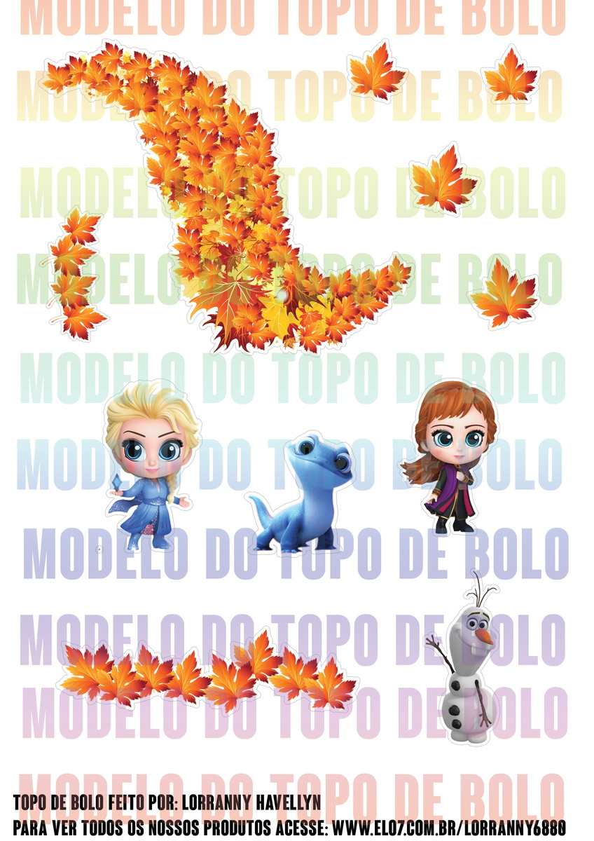 Arquivo de corte Topo de bolo Frozen #2 PDF/JPG - Imagem 2