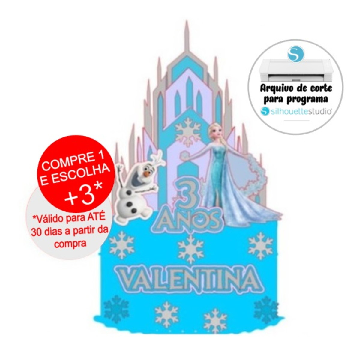 Arquivo de Corte Topo de Bolo Frozen
