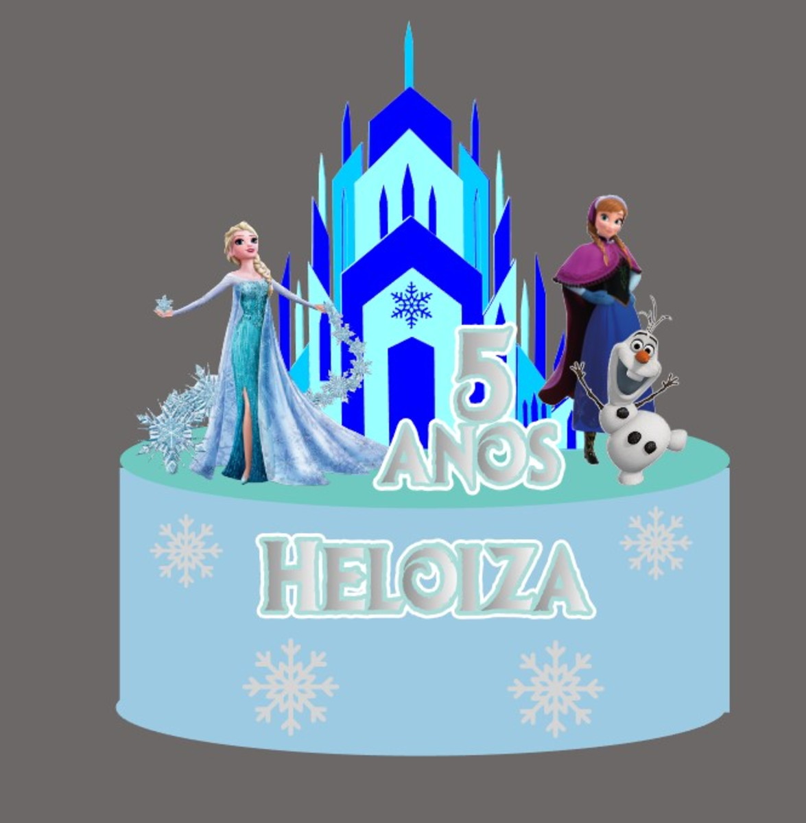 Arquivo de Corte Topo de Bolo Frozen - Imagem 4
