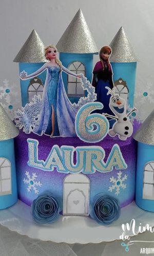 Arquivo de Corte Topo de Bolo Frozen + Castelo 3d 012