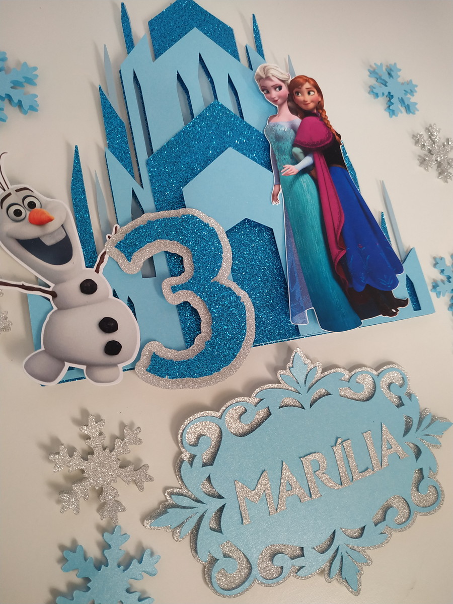 Arquivo De Corte Topo De Bolo Frozen Castelo Camadas - Imagem 2