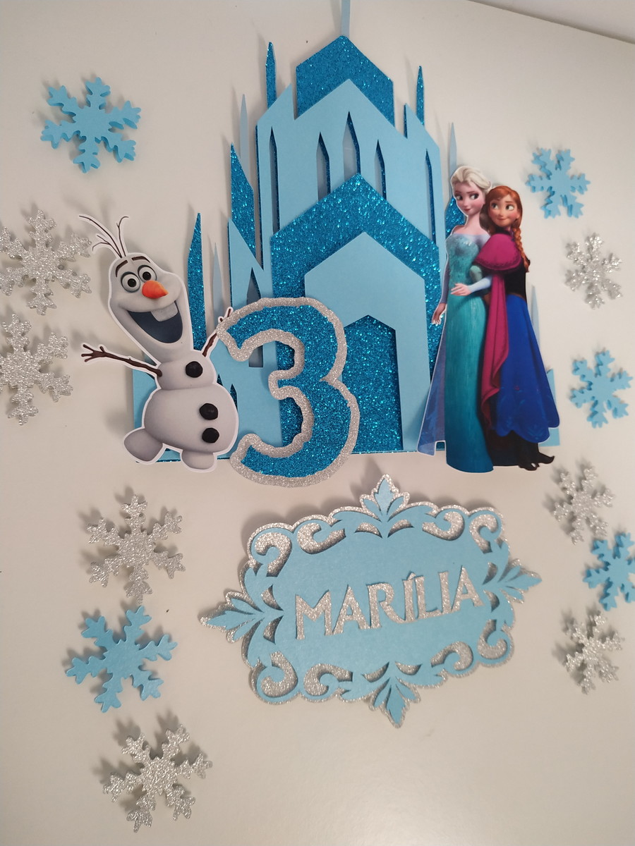 Arquivo De Corte Topo De Bolo Frozen Castelo Camadas - Imagem 3