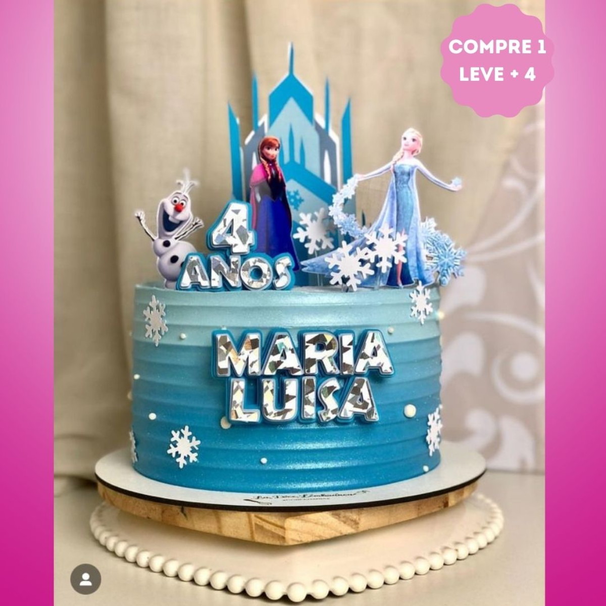 Arquivo de Corte Topo de Bolo Frozen Castelo em Camadas