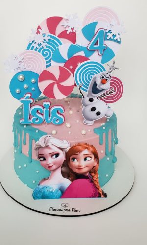 Arquivo de Corte Topo de Bolo Frozen com Pirulitos e Doces