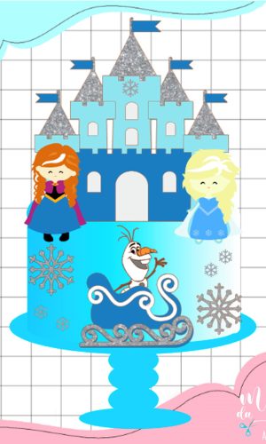 Arquivo de Corte Topo de Bolo Frozen Cute 011