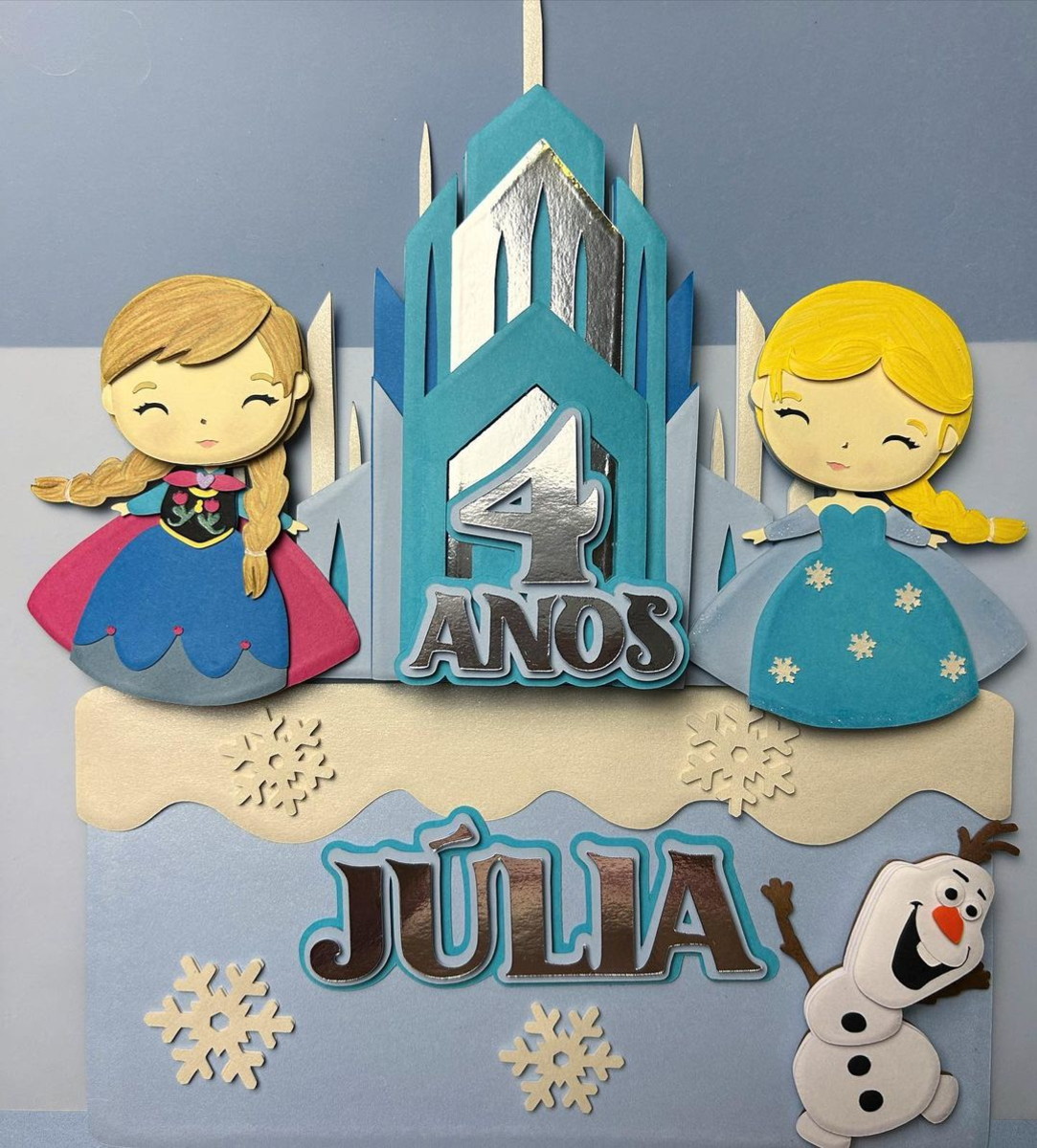Arquivo de Corte Topo de Bolo Frozen Cute Elza e Olaf 013