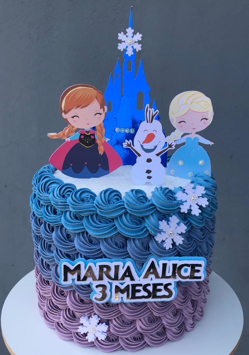 ARQUIVO DE CORTE Topo de Bolo - Frozen Cute - Imagem 2