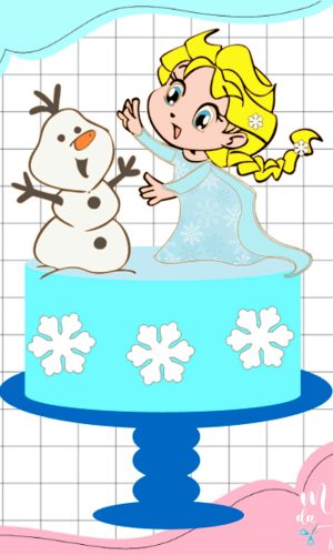 Arquivo de Corte Topo de Bolo Frozen Elza e Olaf 009