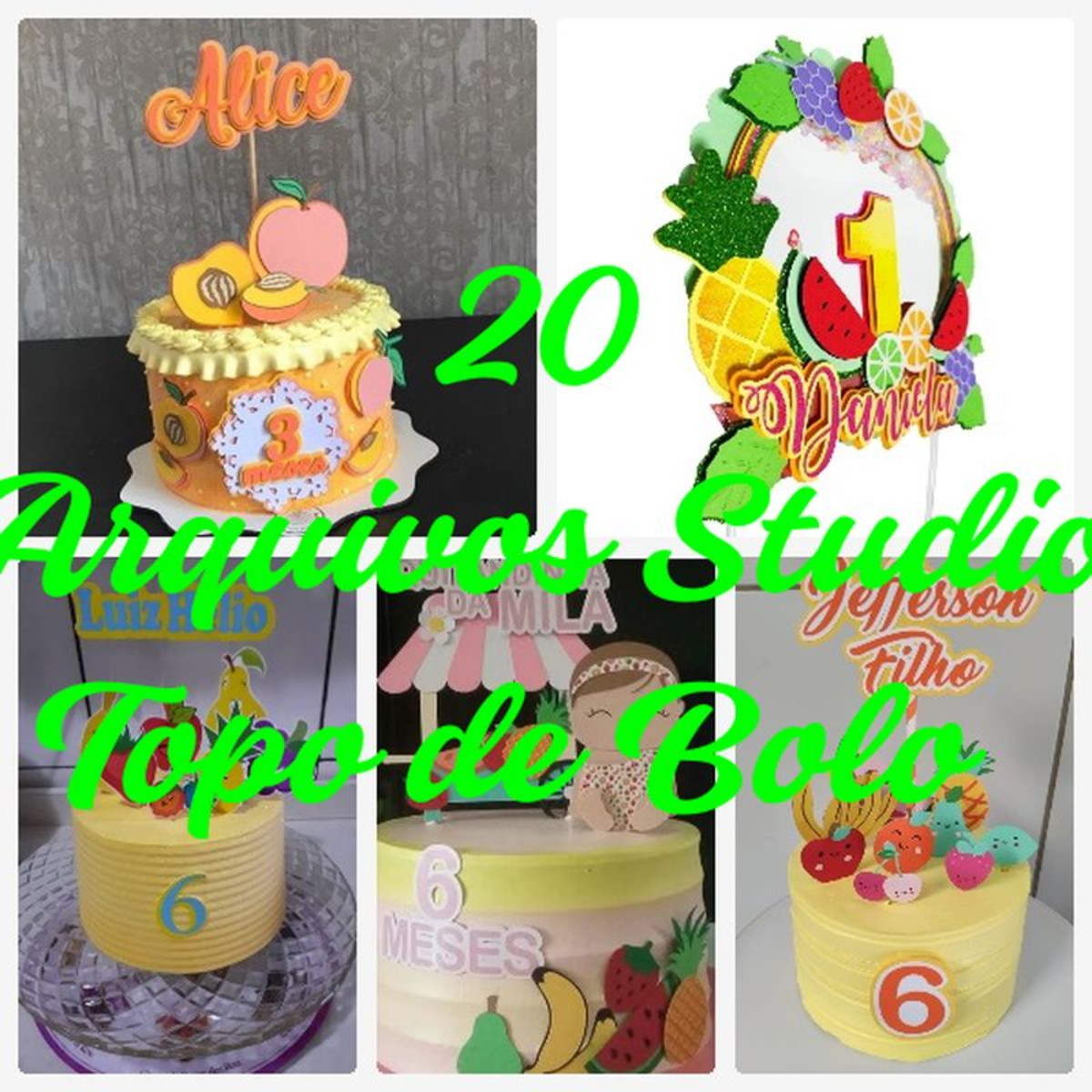 Arquivo de Corte Topo de Bolo - Frutas - Imagem 2