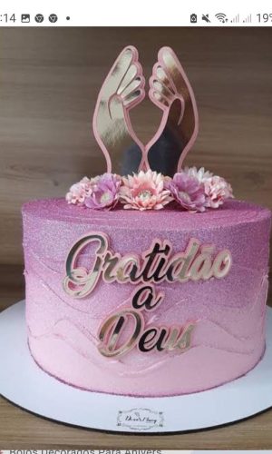 223 - Arquivo de Corte Topo de Bolo Gratidão a Deus Mãos