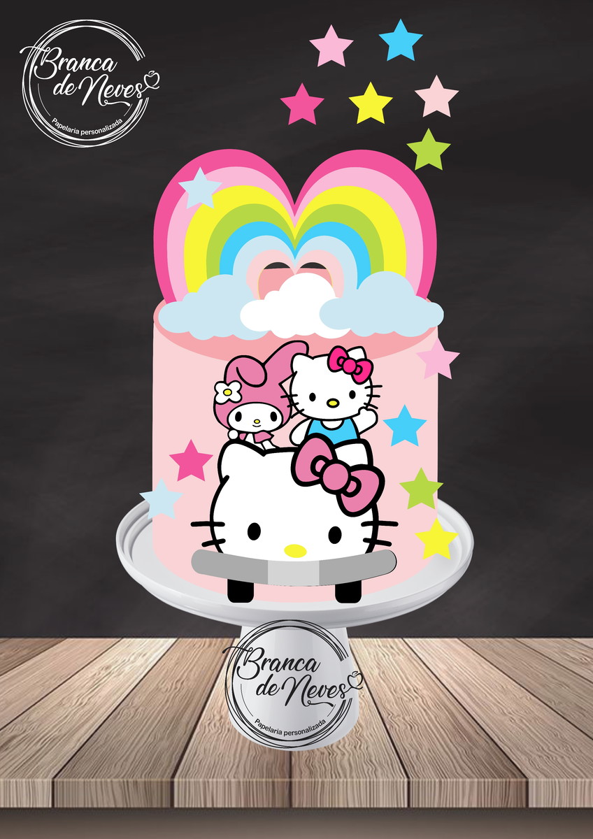 Arquivo de Corte Topo de Bolo Hello Kitty Carro