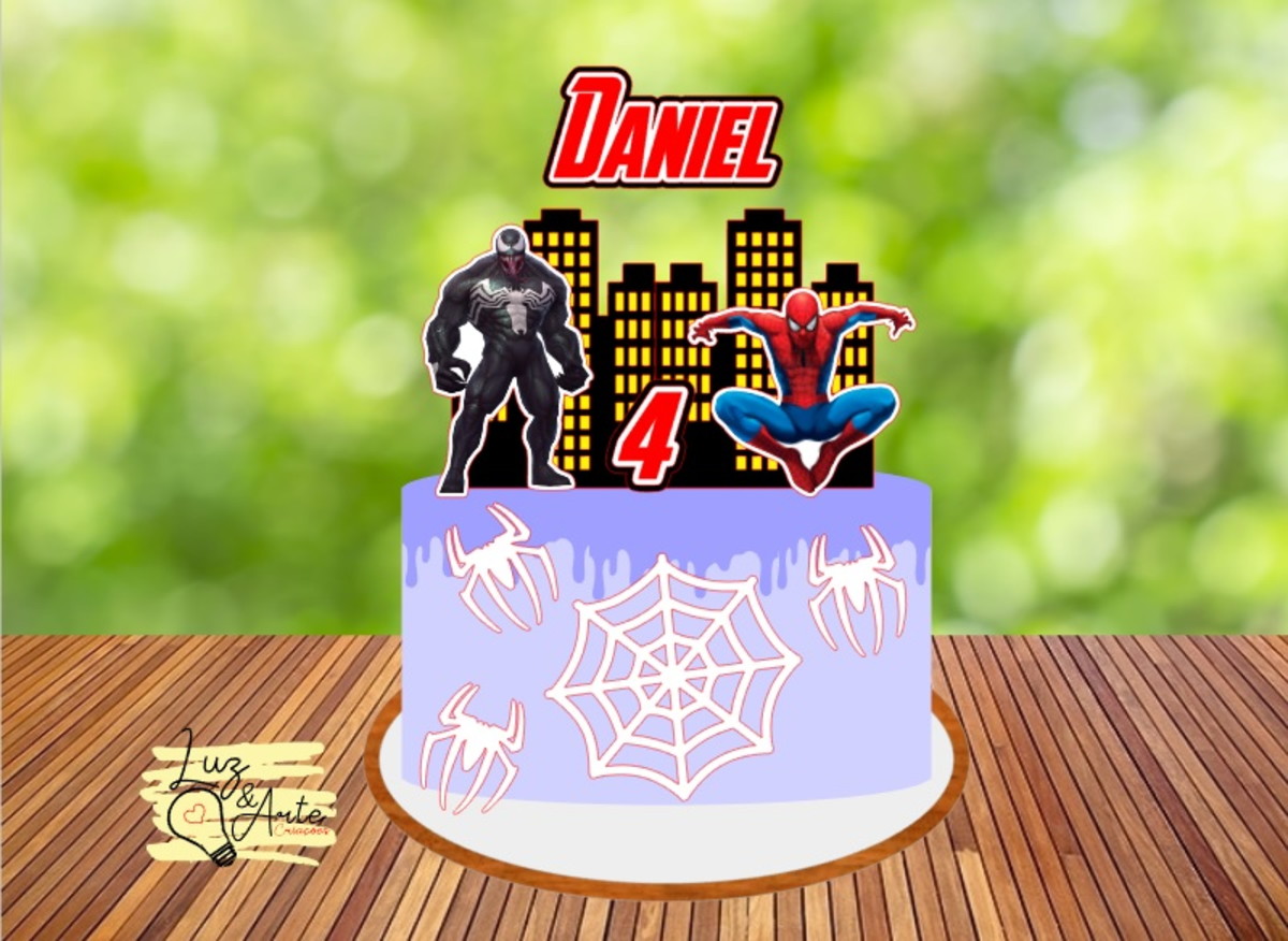 Arquivo de Corte Topo de Bolo Homem Aranha 03 - Studio e PDF