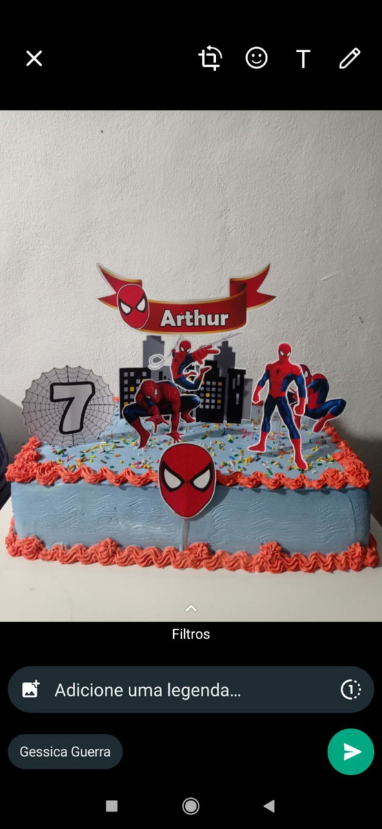 Arquivo de Corte - Topo de Bolo Homem Aranha 2
