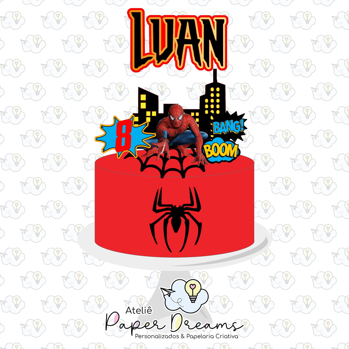 Arquivo de Corte Topo de Bolo - Homem Aranha 4
