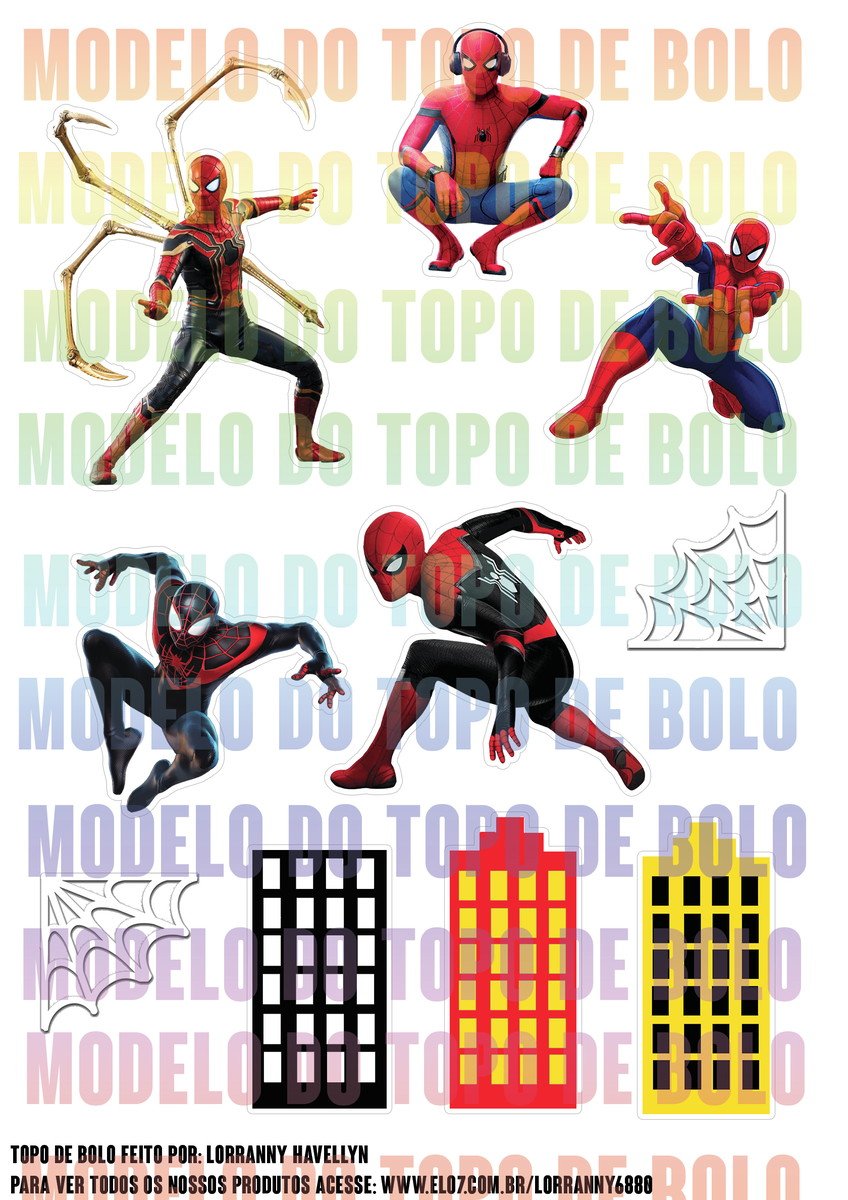 Arquivo de Corte Topo de Bolo Homem Aranha #5 Pdf/jpg - Imagem 2