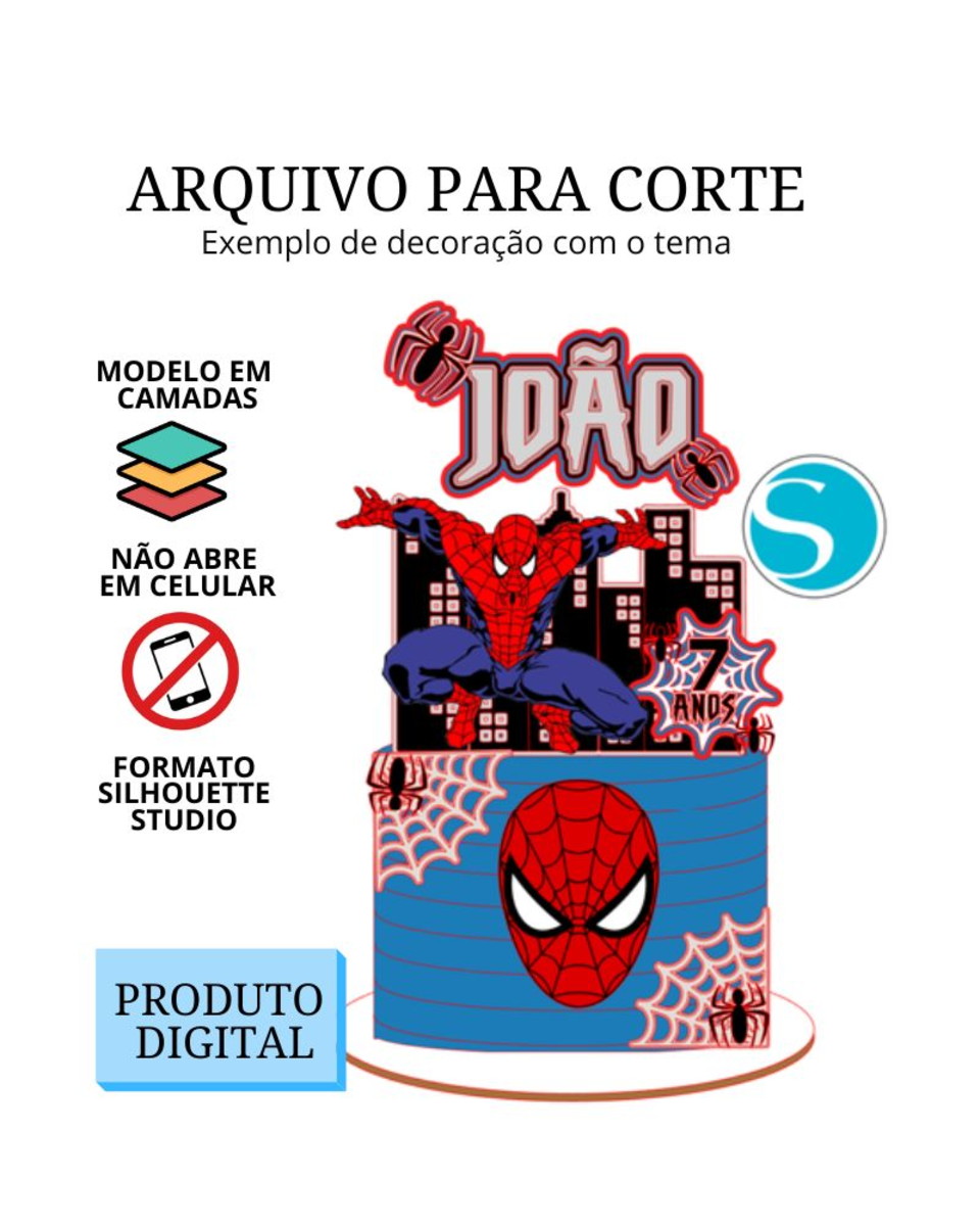 Arquivo de Corte Topo de Bolo - Homem Aranha