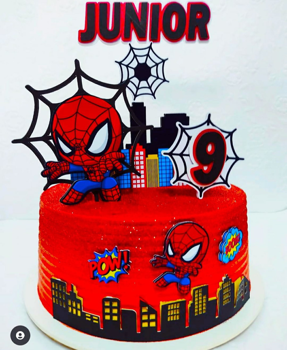 Arquivo de Corte Topo de Bolo Homem Aranha Cute - Imagem 3
