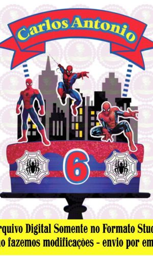 ARQUIVO DE CORTE - TOPO DE BOLO HOMEM ARANHA REF 187