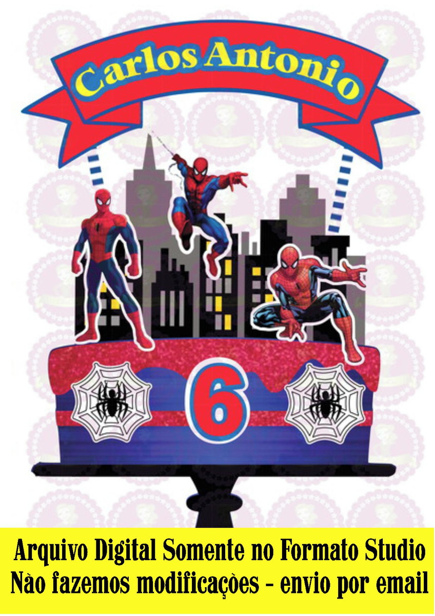 ARQUIVO DE CORTE - TOPO DE BOLO HOMEM ARANHA REF 187