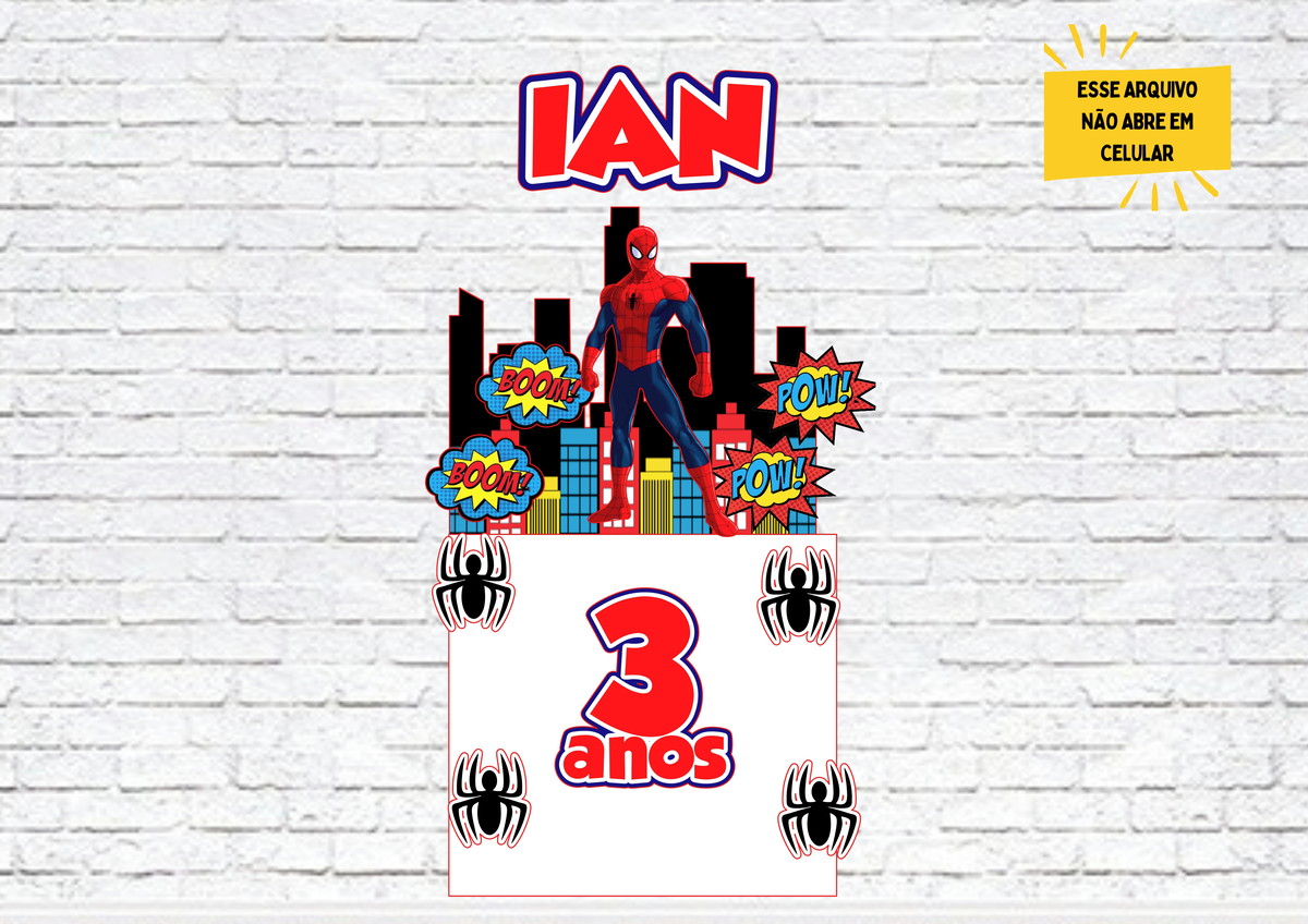 Arquivo de Corte Topo de Bolo Homem Aranha Studio 003