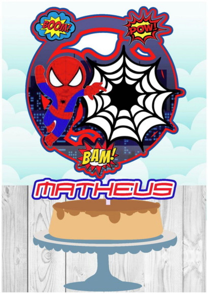 Arquivo de Corte Topo de Bolo Homem Aranha Studio