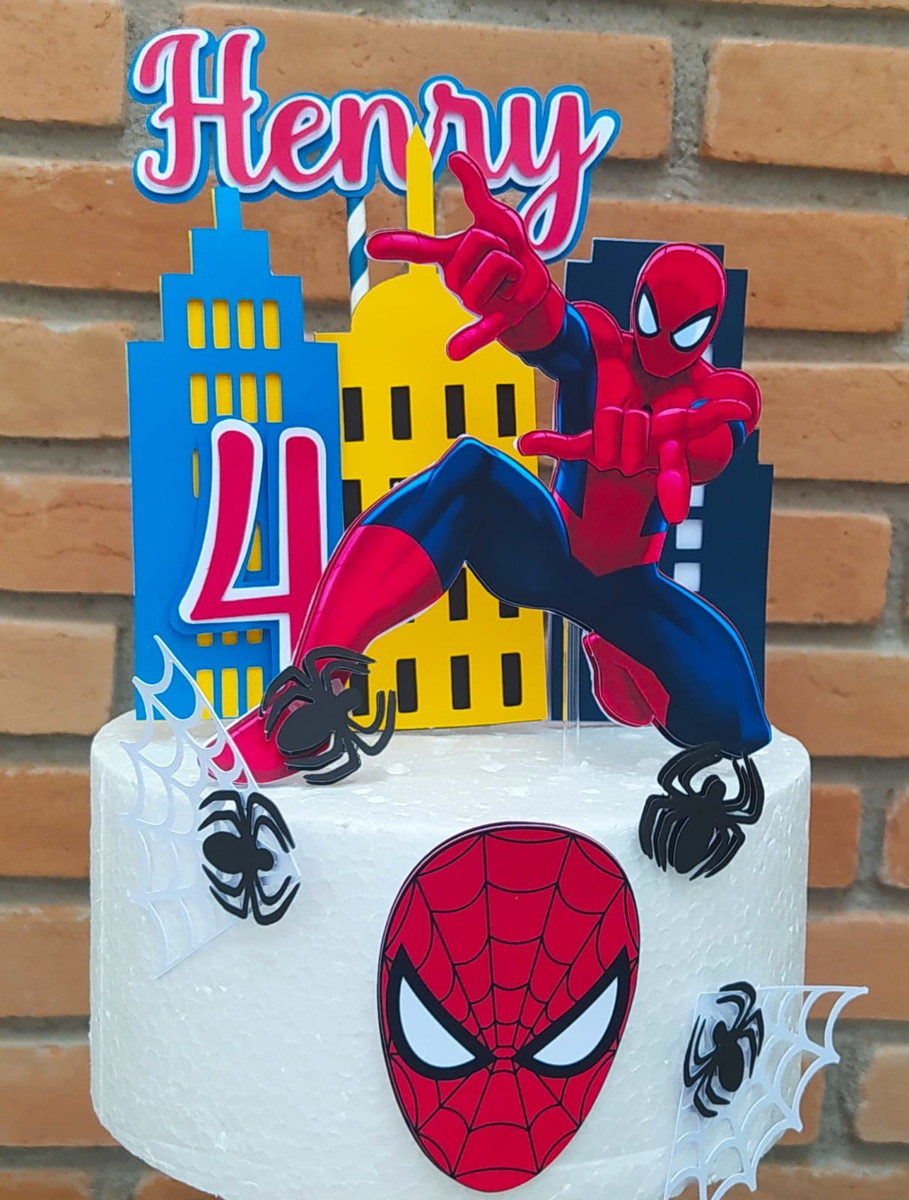 Arquivo de Corte Topo de Bolo Homem Aranha Teia 103
