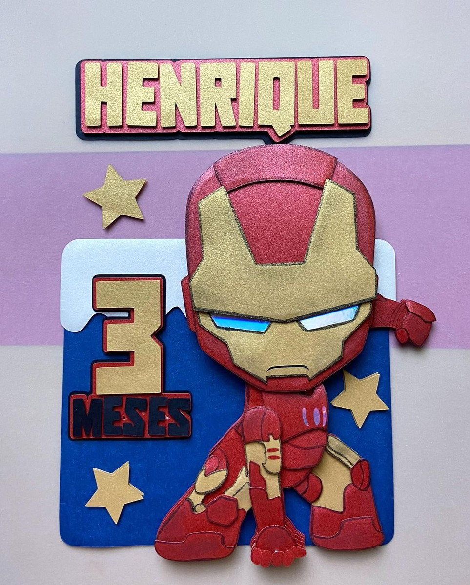 Arquivo de Corte: Topo de Bolo Homem de Ferro Baby 004