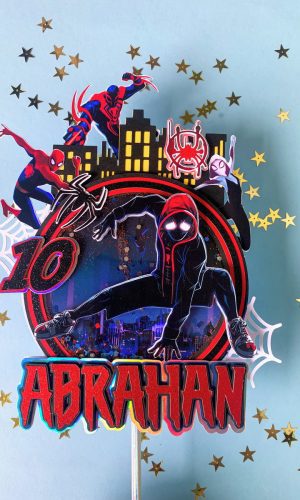 Arquivo de Corte Topo de Bolo Homen Aranha no Aranhaverso