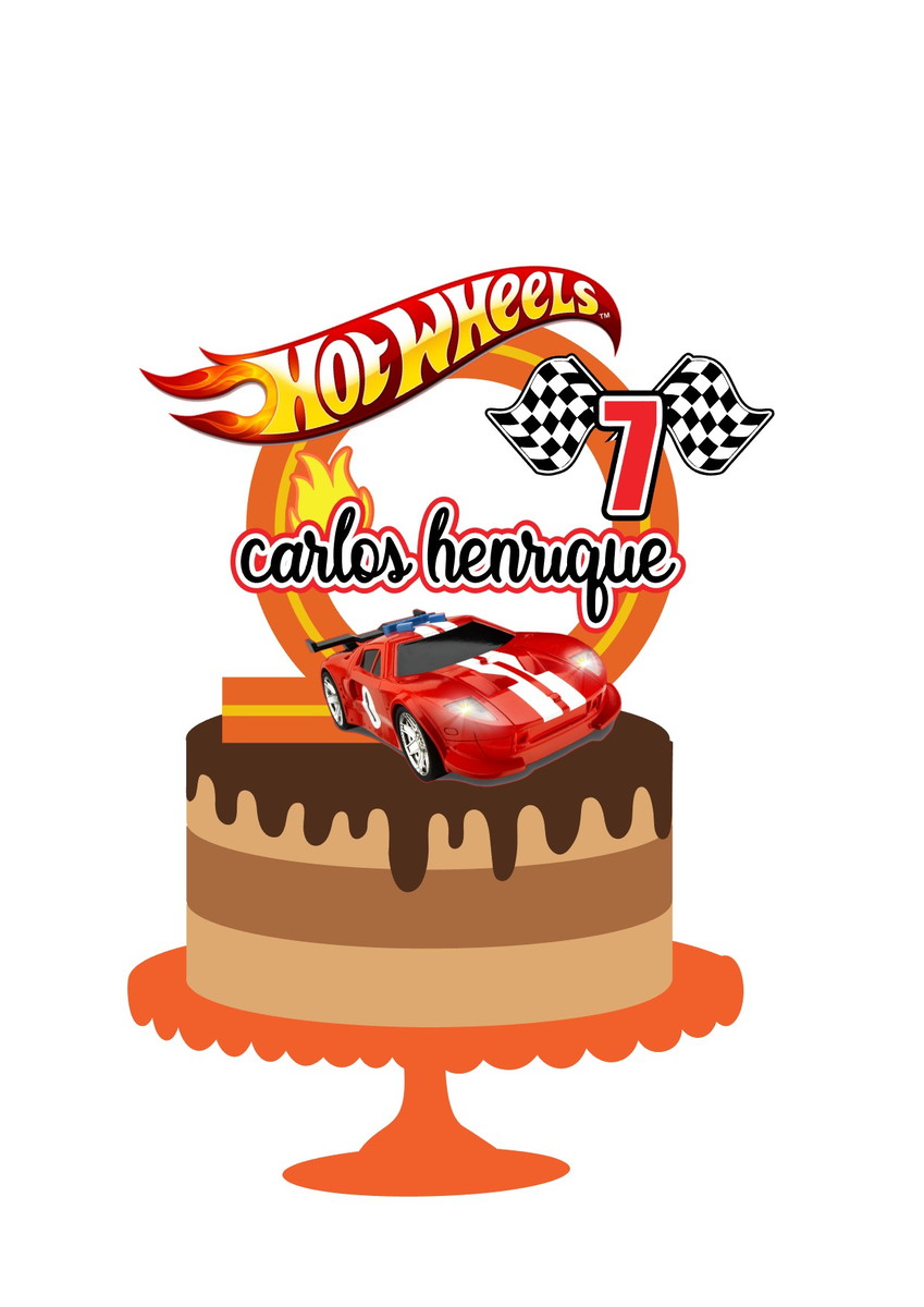 Arquivo de Corte Topo de Bolo Hot Wheels Carros