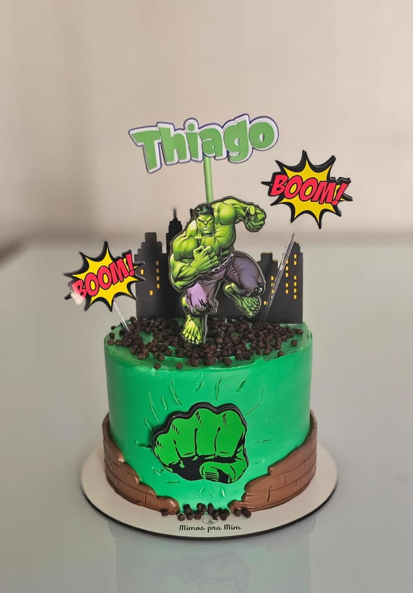 Arquivo de Corte Topo de Bolo Hulk com Soco