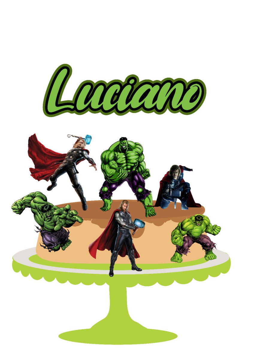 Arquivo de corte Topo de Bolo Hulk e Thor 01