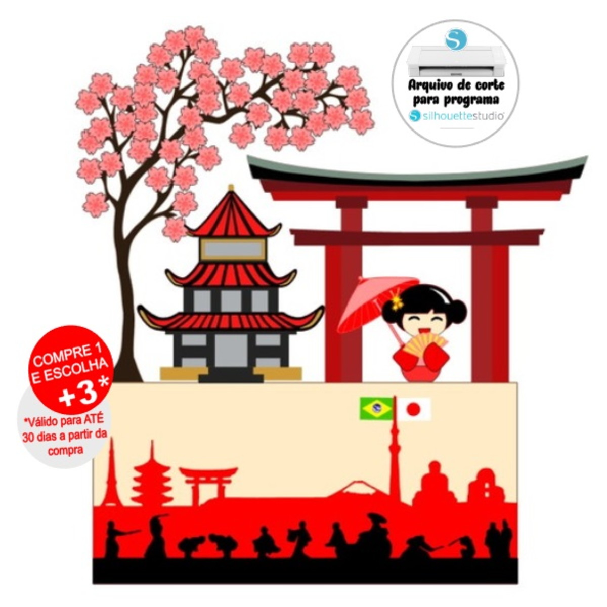 Arquivo de Corte Topo de Bolo Japão