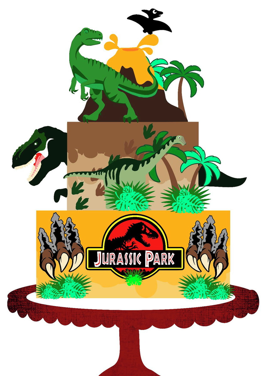 Arquivo de Corte Topo de Bolo Jurassic Park *Studio - Imagem 2